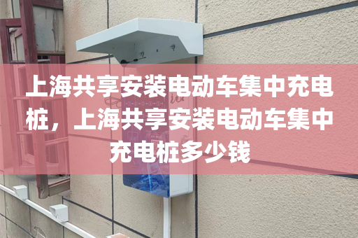 上海共享安装电动车集中充电桩，上海共享安装电动车集中充电桩多少钱