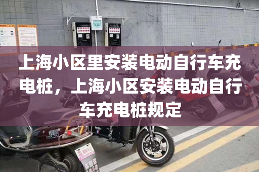 上海小区里安装电动自行车充电桩，上海小区安装电动自行车充电桩规定