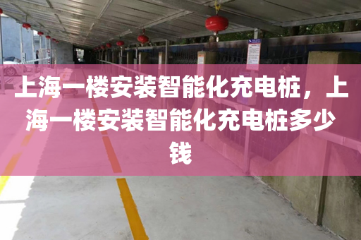 上海一楼安装智能化充电桩，上海一楼安装智能化充电桩多少钱