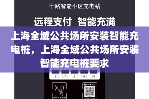上海全域公共场所安装智能充电桩，上海全域公共场所安装智能充电桩要求