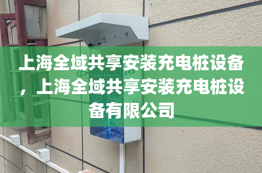 上海全域共享安装充电桩设备，上海全域共享安装充电桩设备有限公司