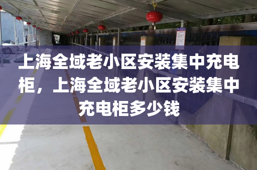 上海全域老小区安装集中充电柜，上海全域老小区安装集中充电柜多少钱