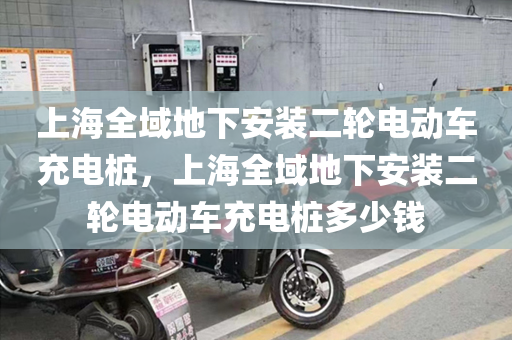 上海全域地下安装二轮电动车充电桩，上海全域地下安装二轮电动车充电桩多少钱