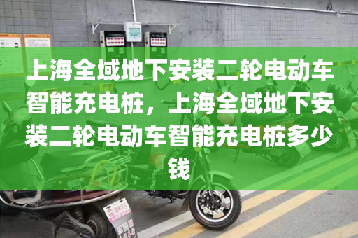 上海全域地下安装二轮电动车智能充电桩，上海全域地下安装二轮电动车智能充电桩多少钱